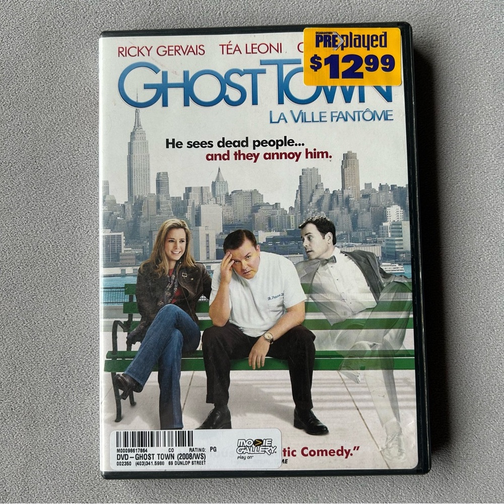 3 for $15 ~ Ghost Town ~ Ricky Gervais Tea Leoni Greg Kinnear ~ DVD